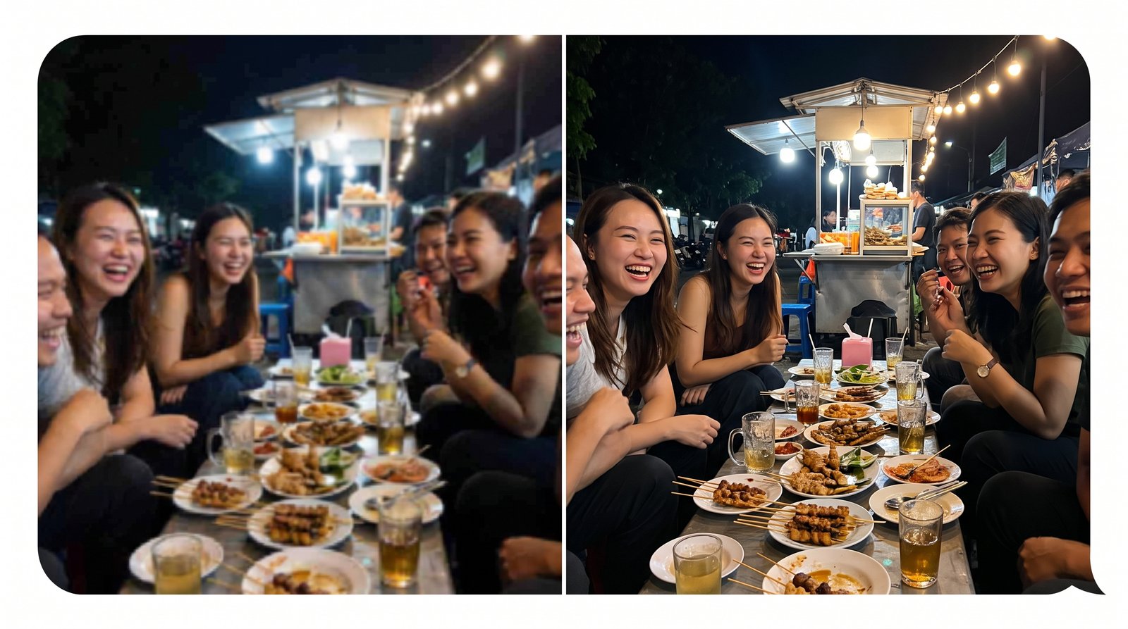 Comparing compressed image vs AI restored image